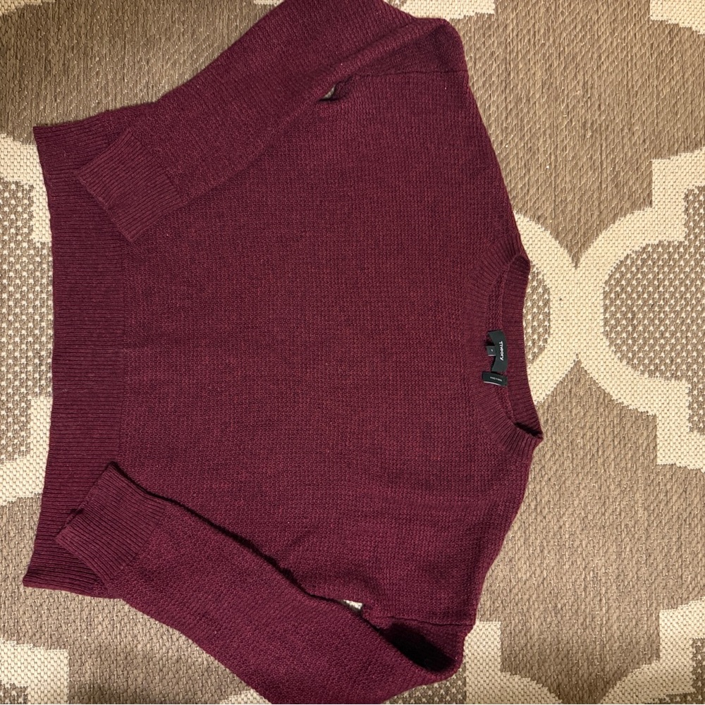 Theory Criselle Everly Women's Rich Burgundy Crew Neck Sweater Size P (small)